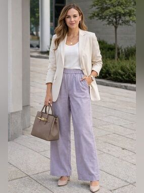 Ann Taylor Lavender Wide-Leg Pants